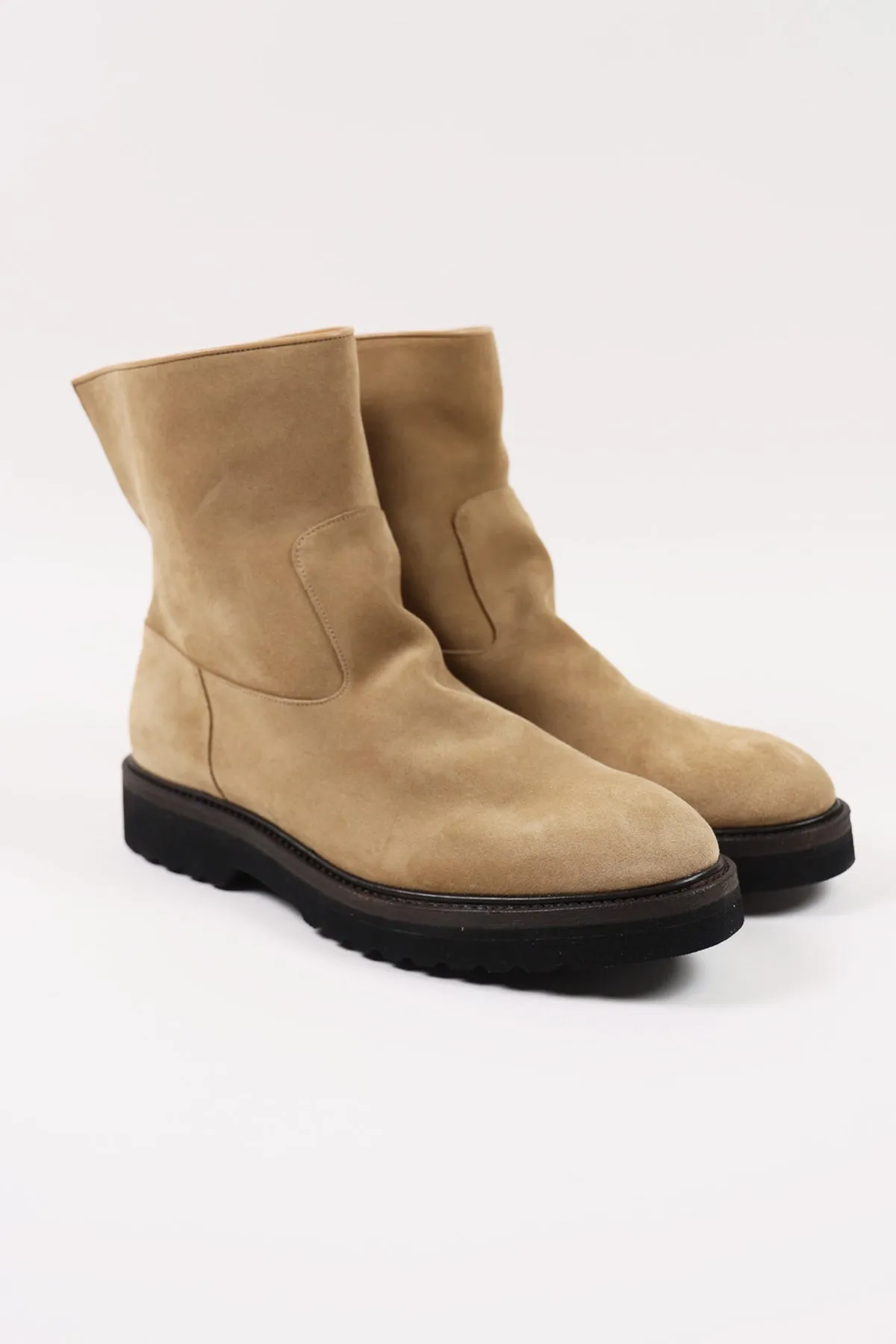 Leather Boots - Beige Suede