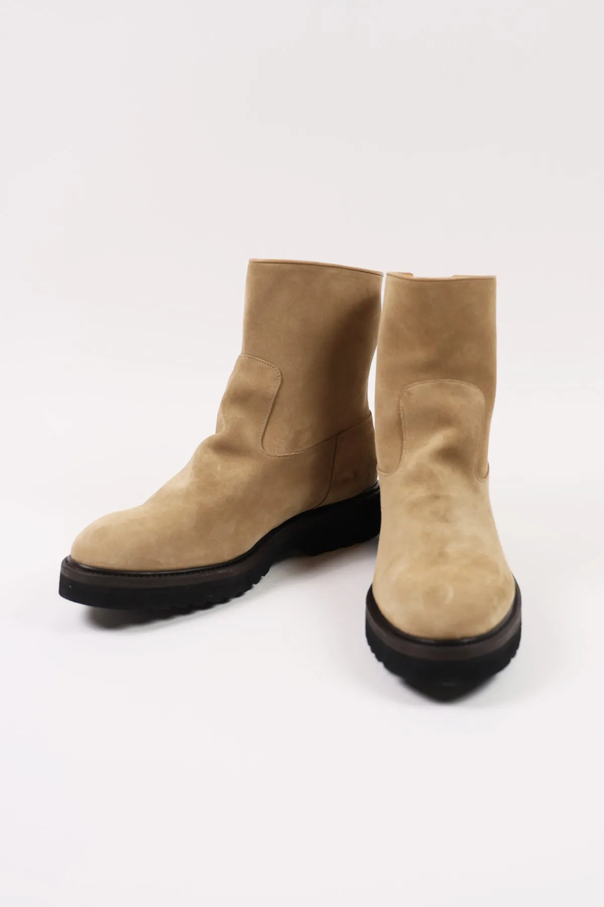 Leather Boots - Beige Suede