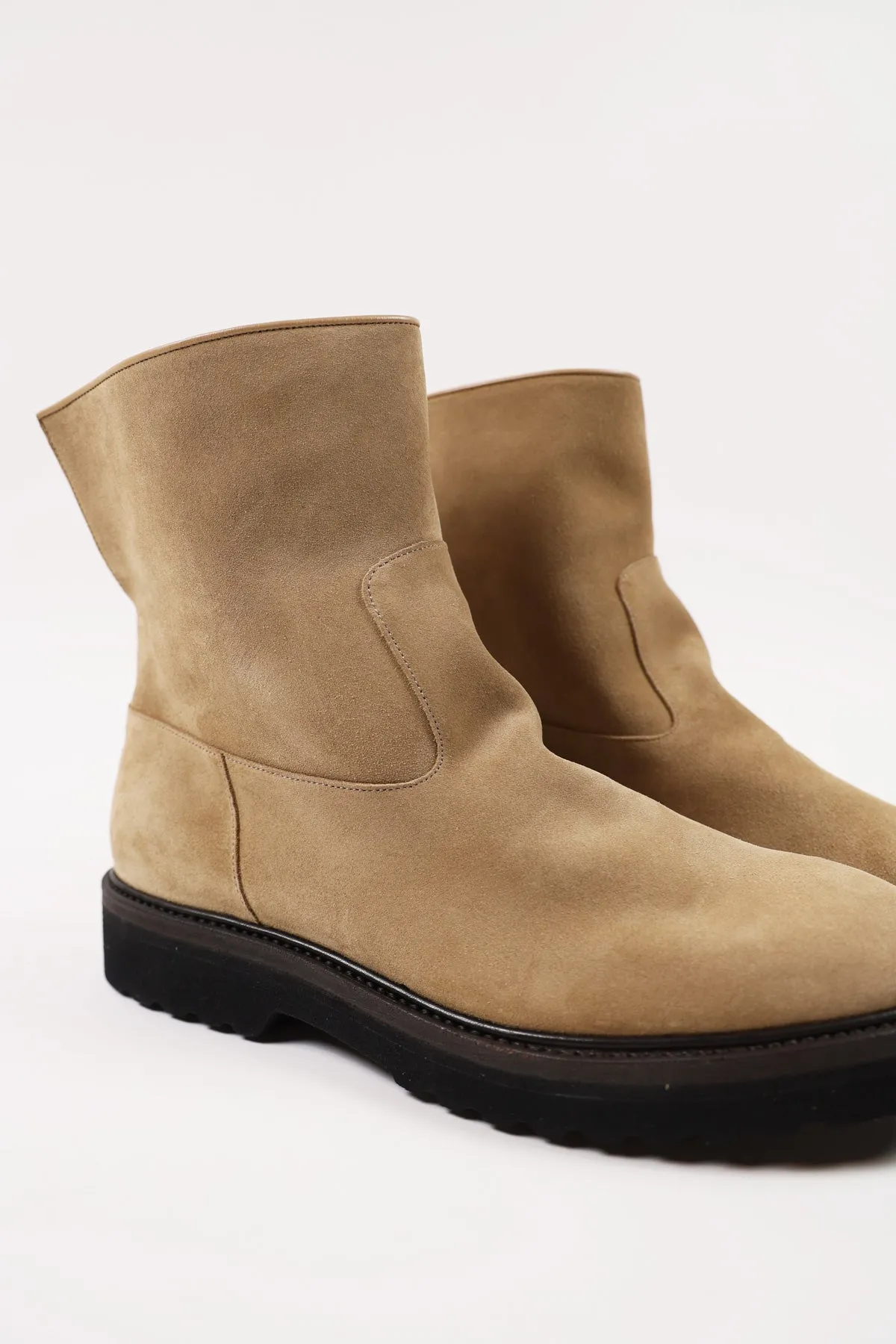 Leather Boots - Beige Suede