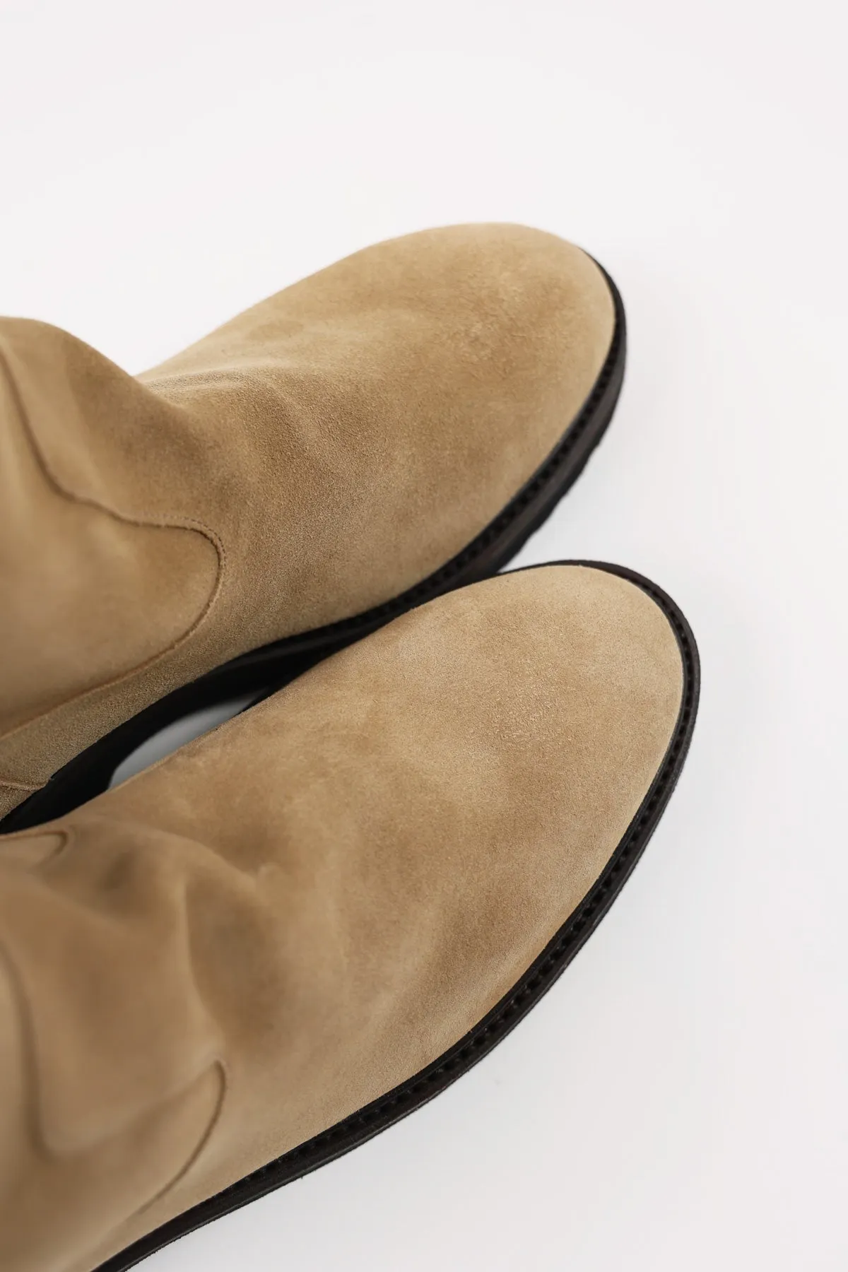 Leather Boots - Beige Suede