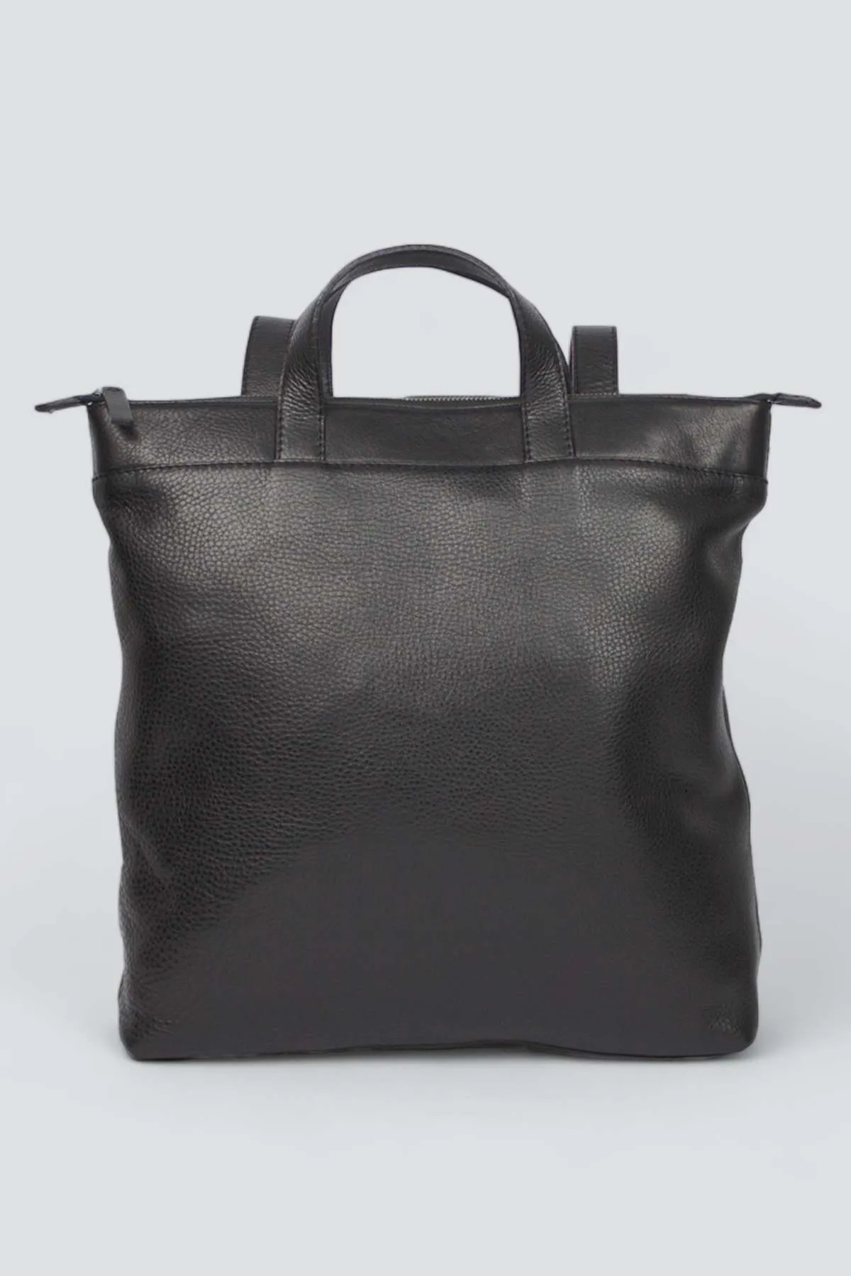 Leather Convertible Backpack B1 - Black