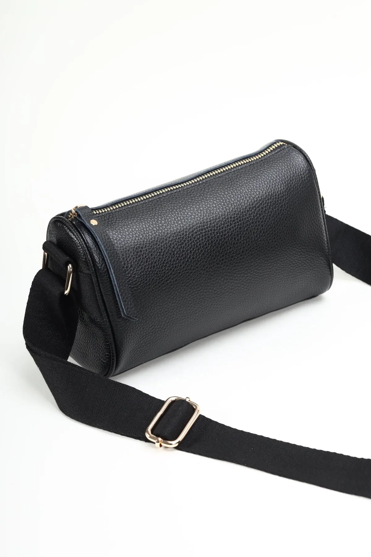 Leather Crossbody in Black
