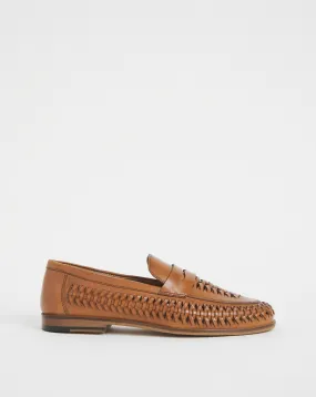 Leather Interweave Penny Loafer Wide