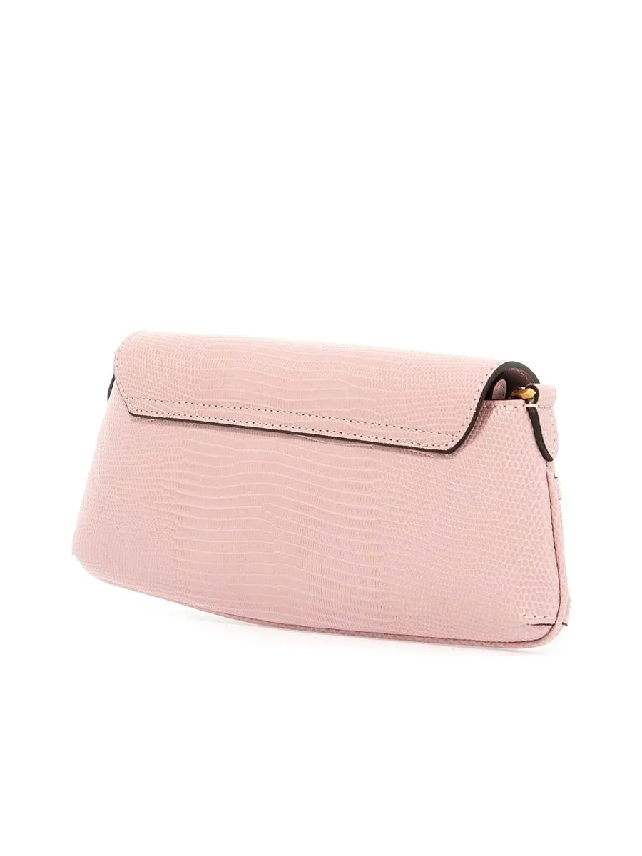 Leather Lizard Print Diamond Shoulder Bag