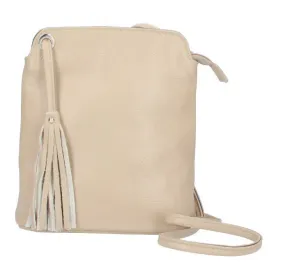 Leia taupe leather shoulder bag