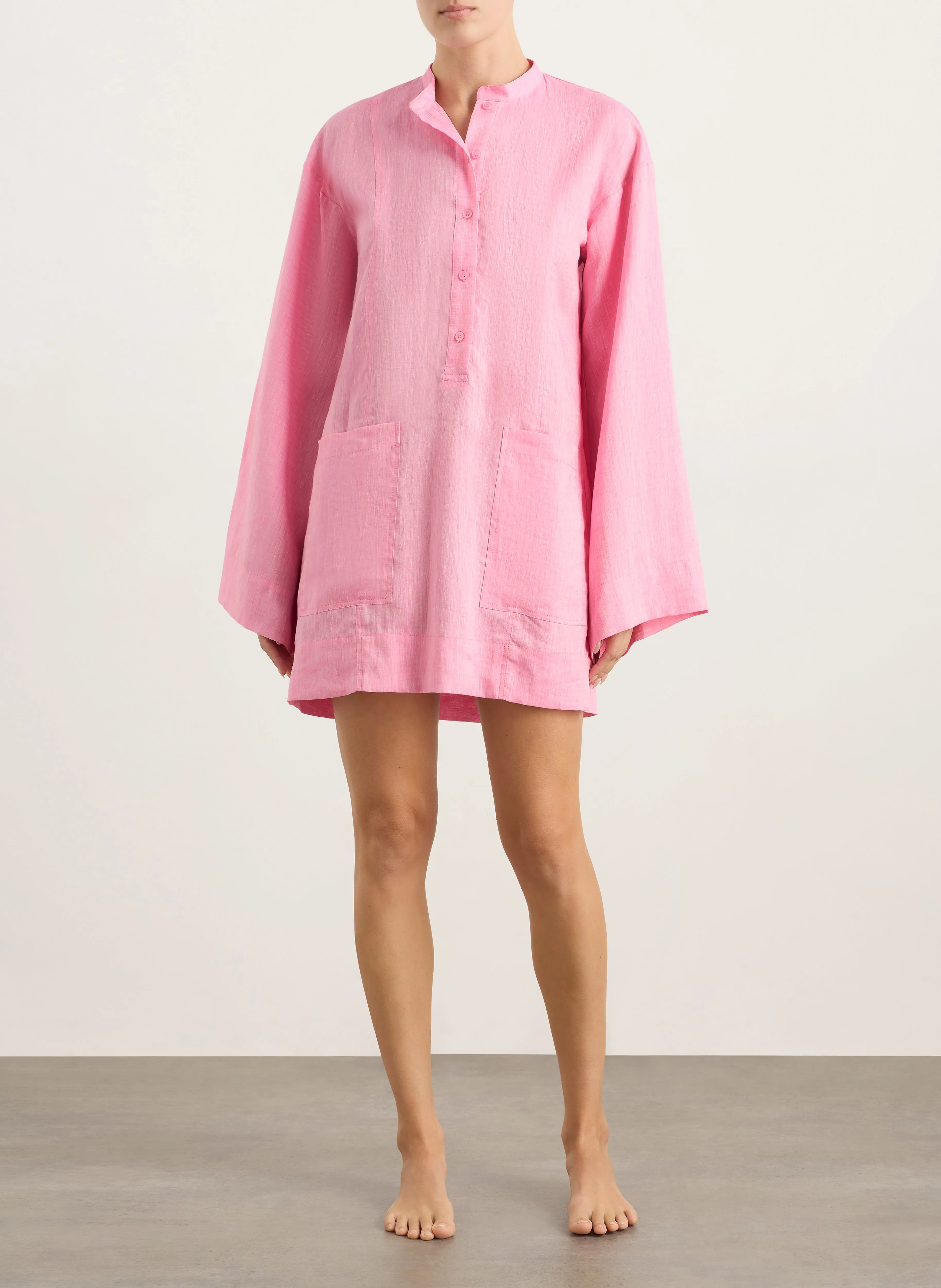 Leiden Organic Linen Tunic - Pink