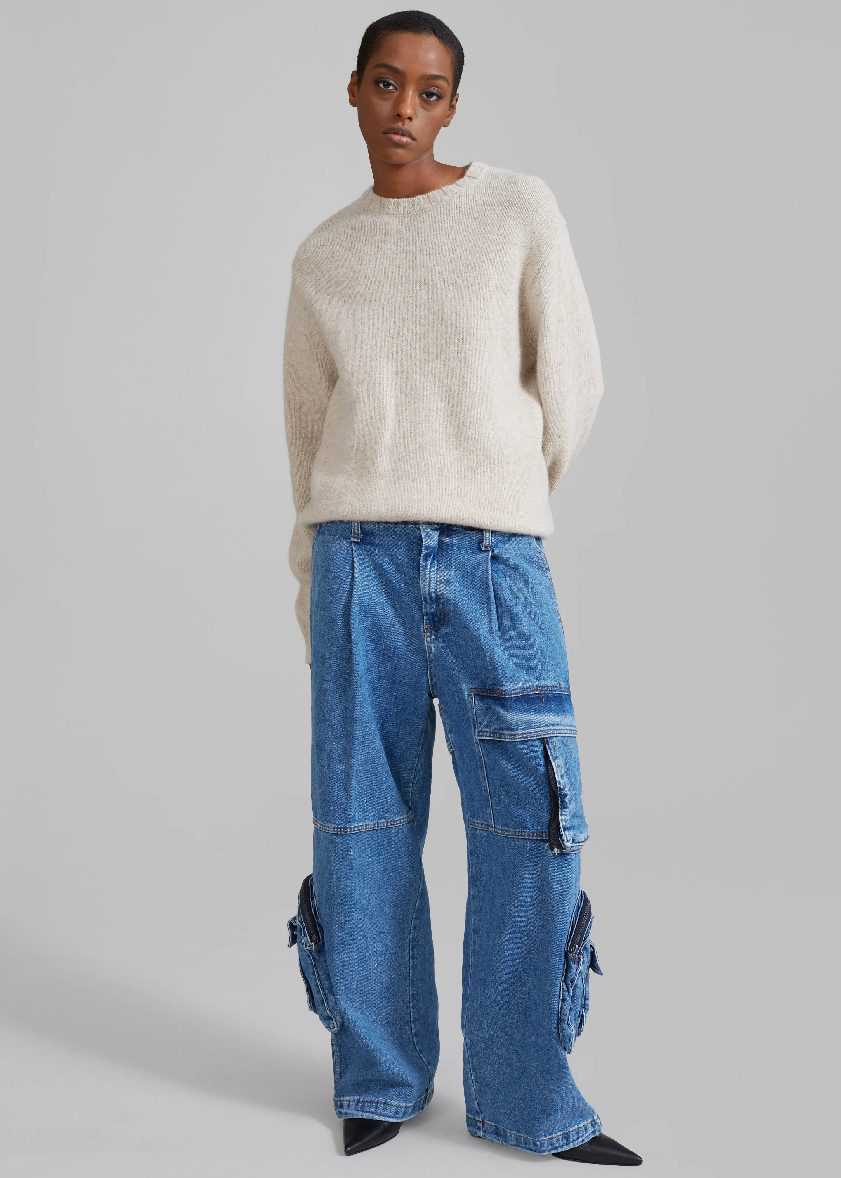 Lenny Cargo Jeans - Blue Denim