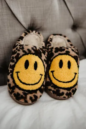 Leopard Happy Face Slippers