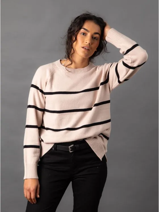 Lergon Striped Jumper in Beige
