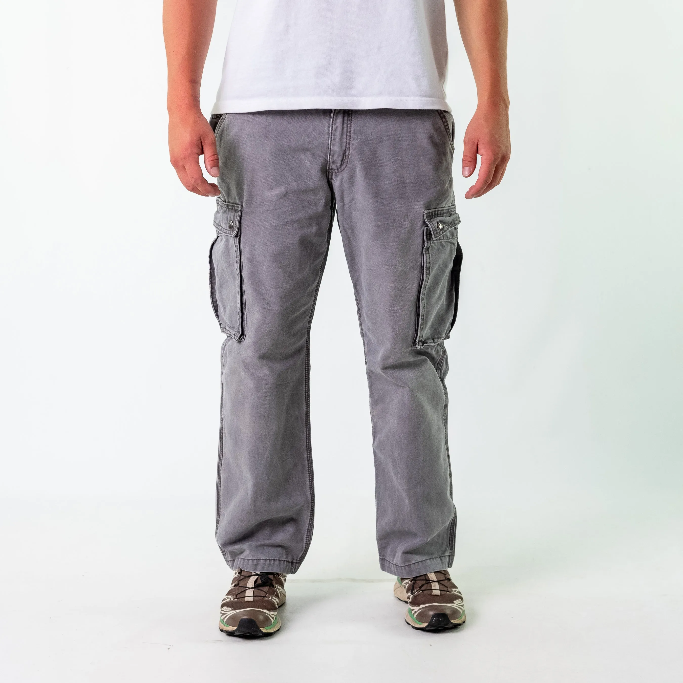 Light Grey 90s Carhartt Woven Cargo Pants Baggy Pants (34x30)