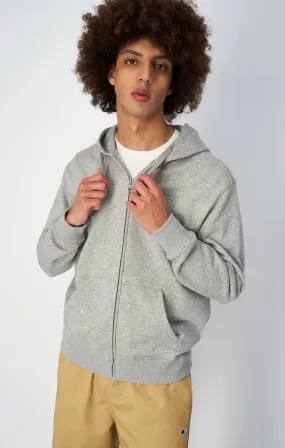  Light Grey Full-Zip C Logo Fleece Hoodie     
