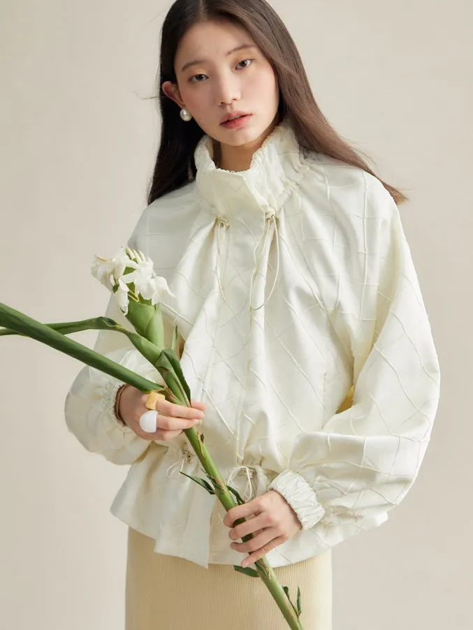 Light Sporty Rhombus Design Short Windbreaker
