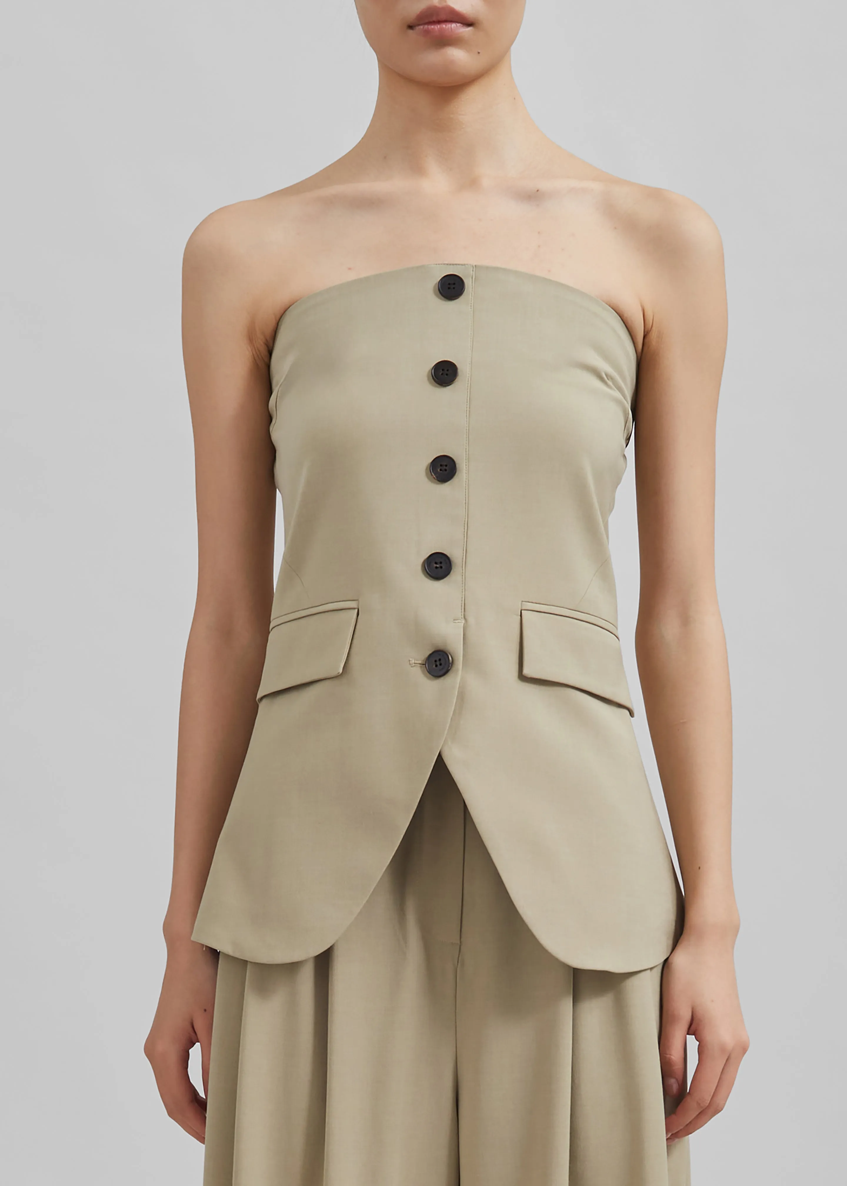 Livvy Strapless Vest - Beige