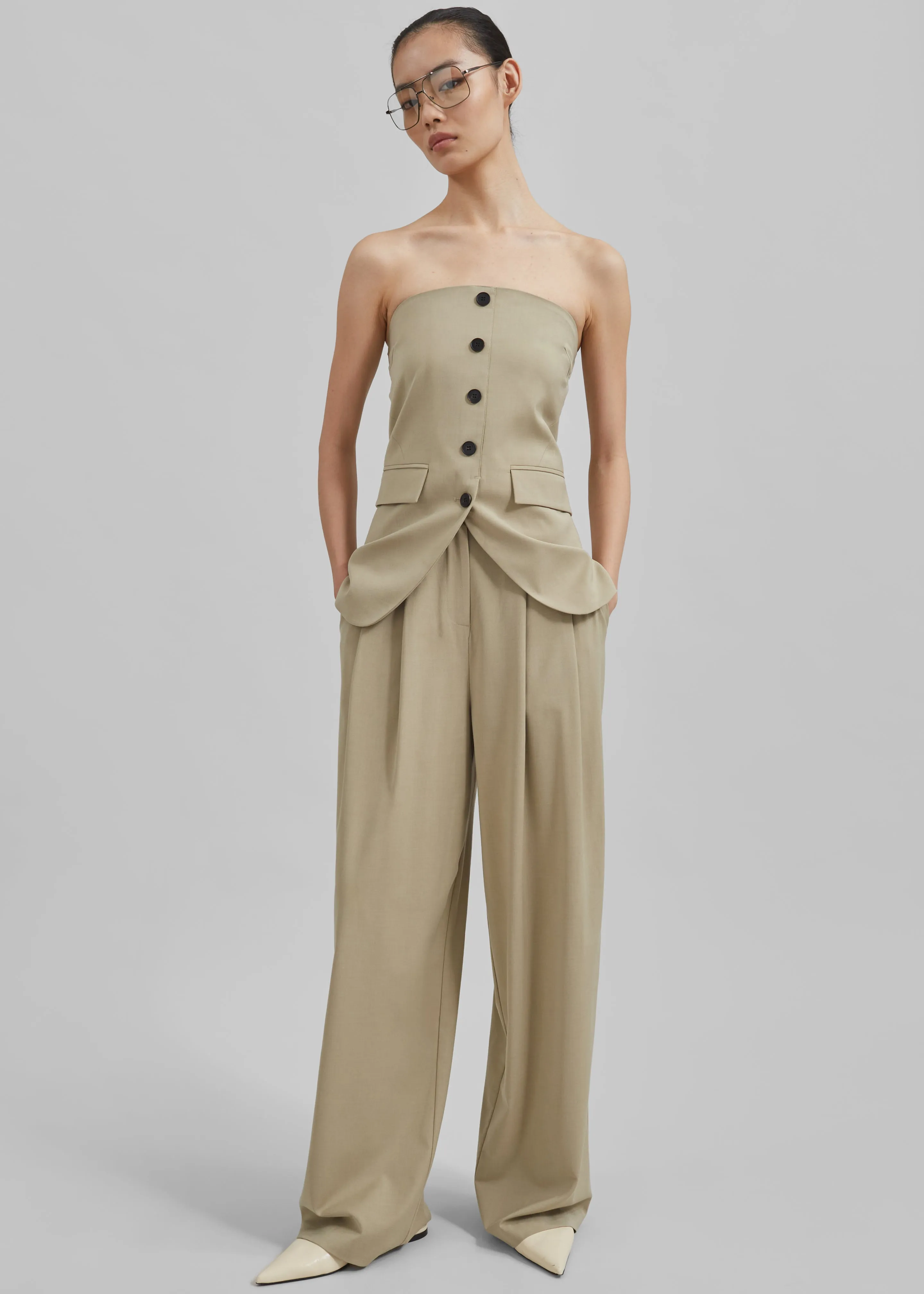 Livvy Strapless Vest - Beige