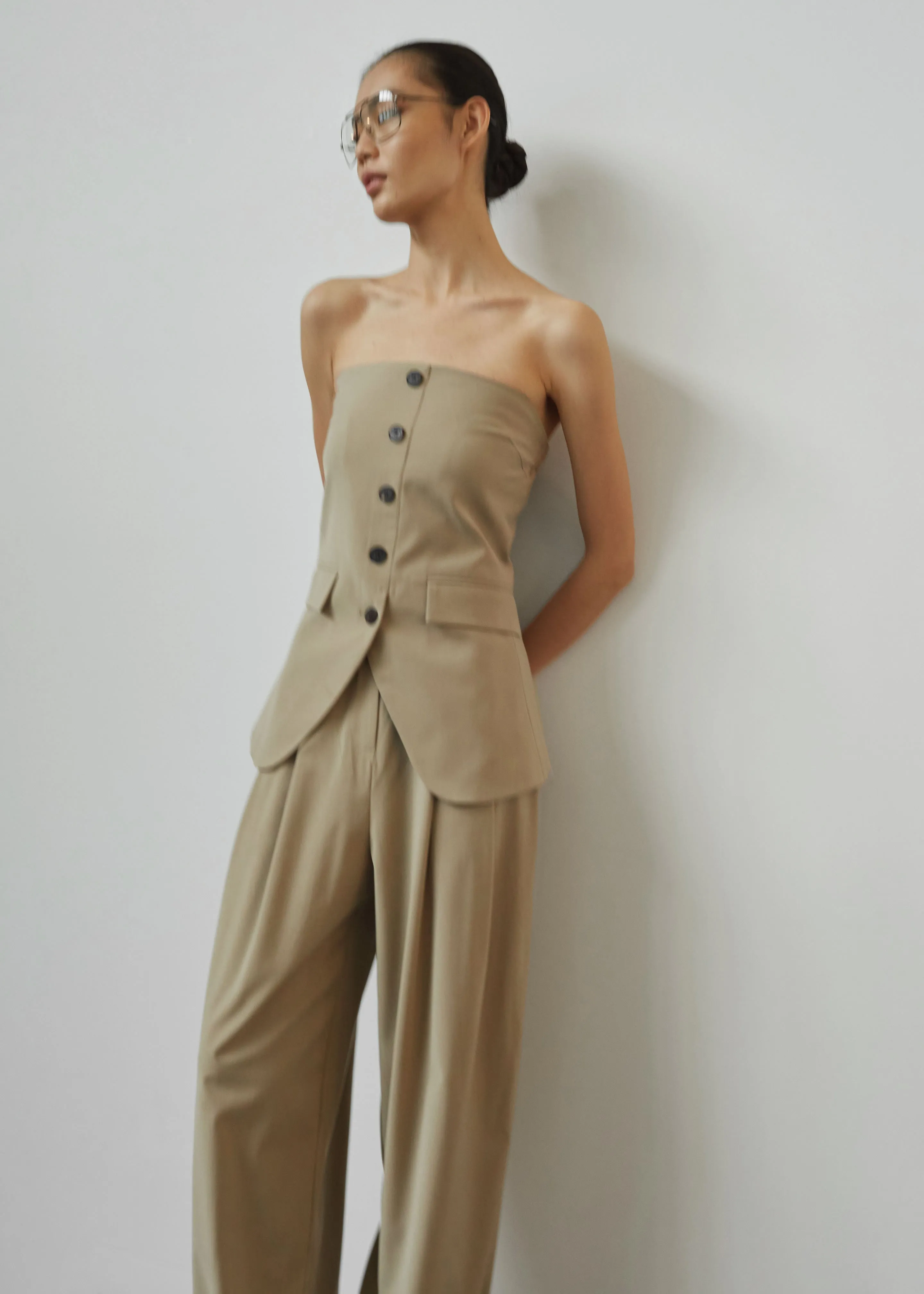 Livvy Strapless Vest - Beige