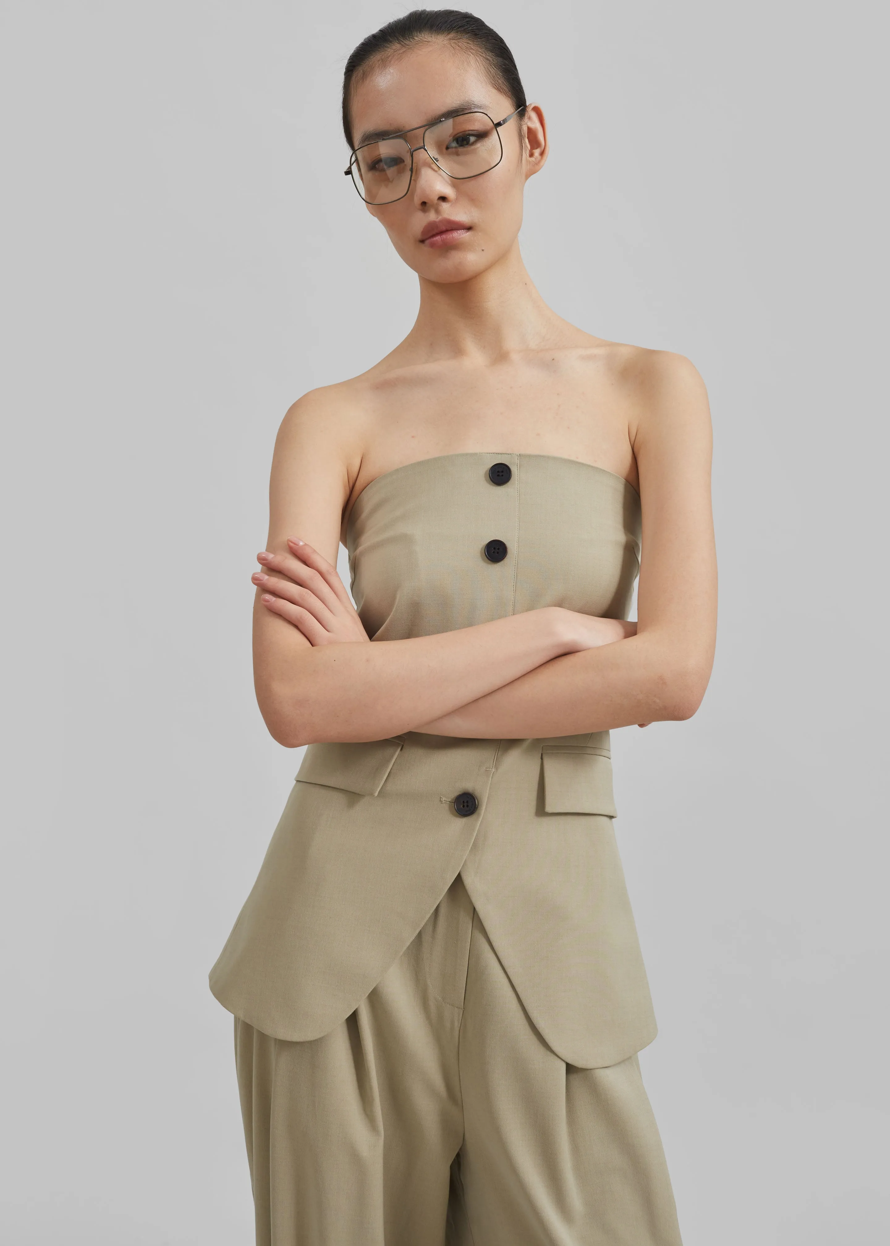 Livvy Strapless Vest - Beige
