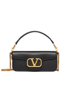 Locò Calfskin Shoulder Bag in Black