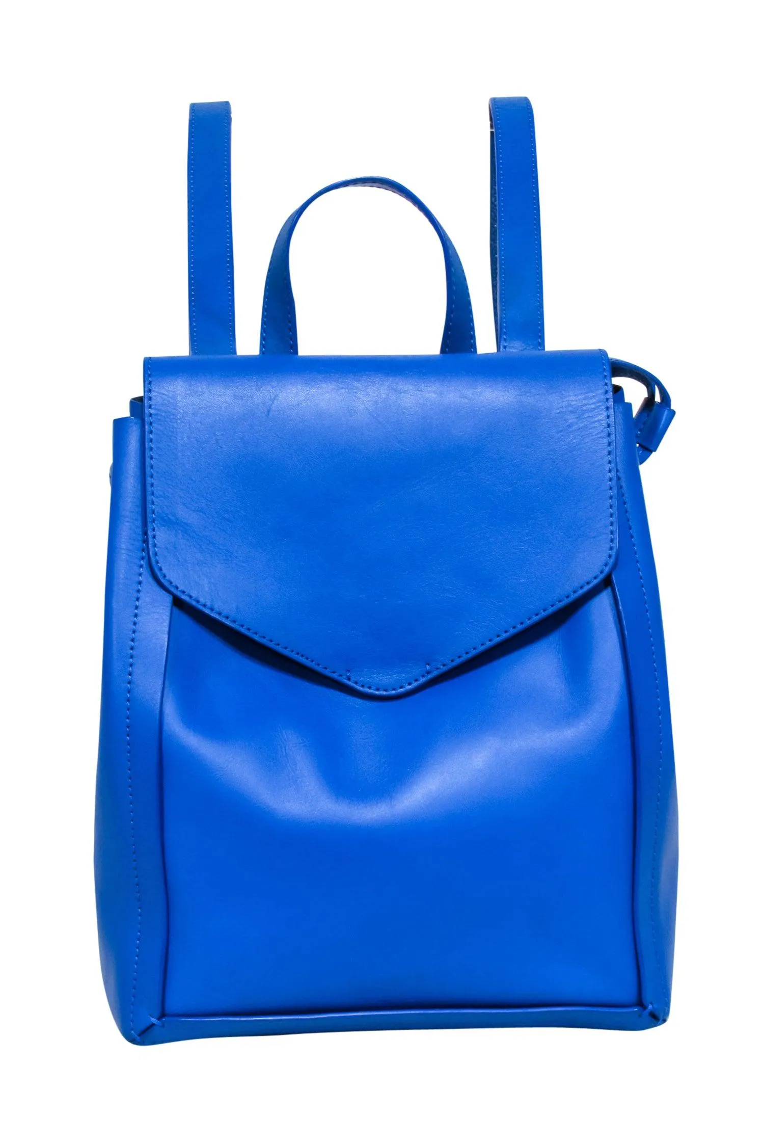Loeffler Randall - Blue Leather Front Flap Backpack