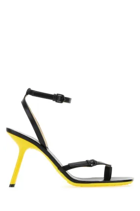 Loewe Black Leather Petal Sandals