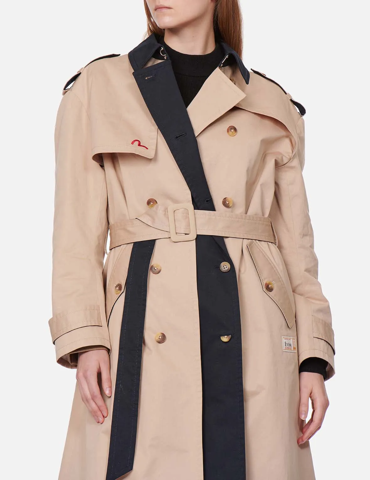 Logo Embroidered Trench Coat