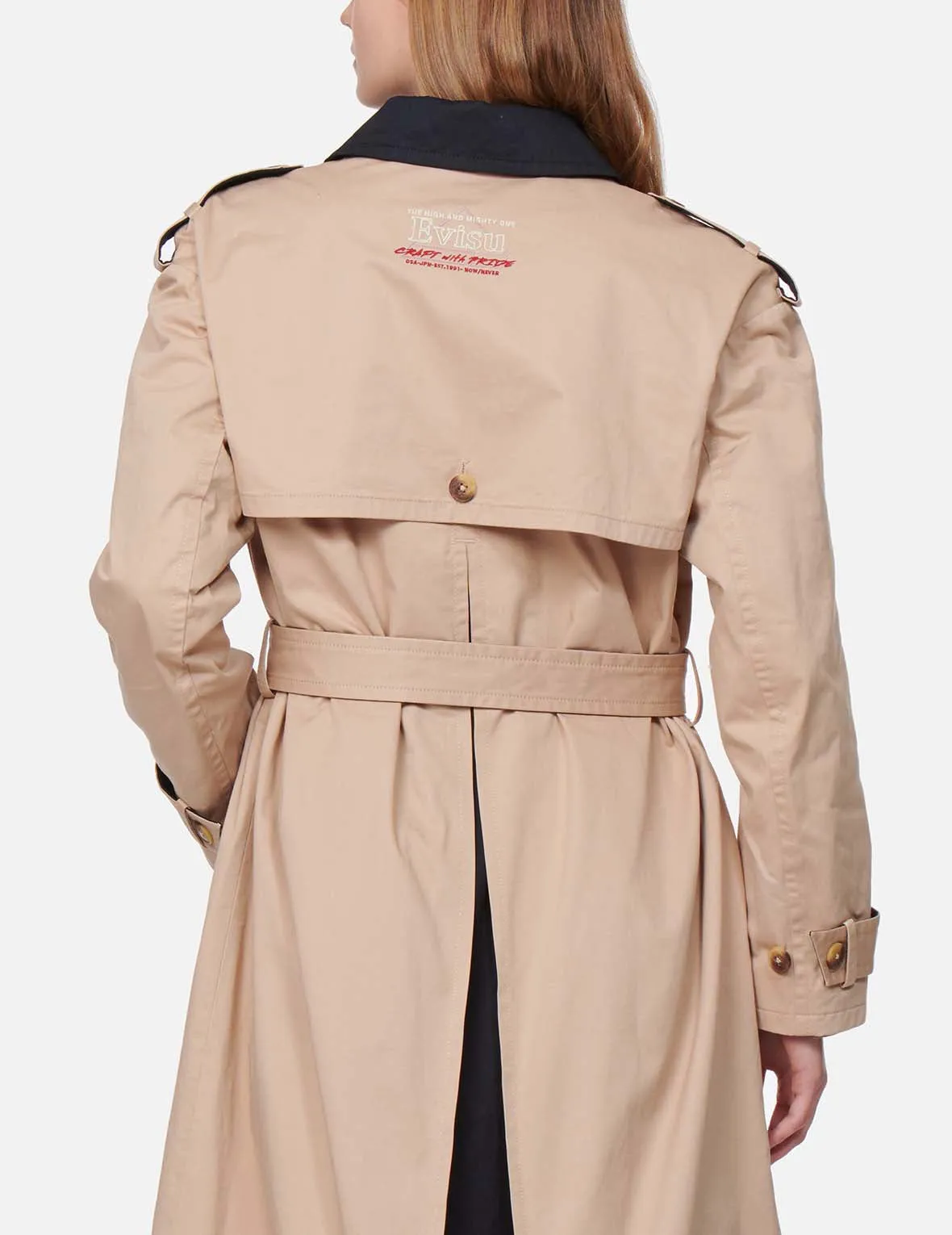 Logo Embroidered Trench Coat