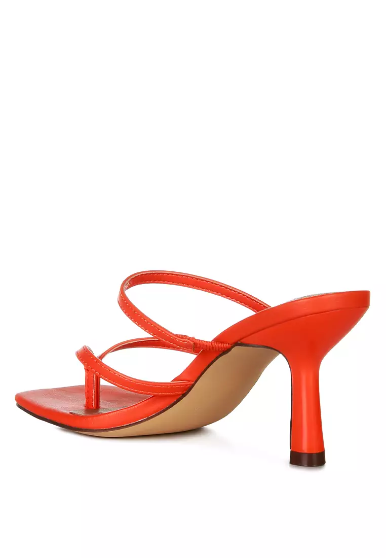 London Rag Orange High Heeled Casual Sandals