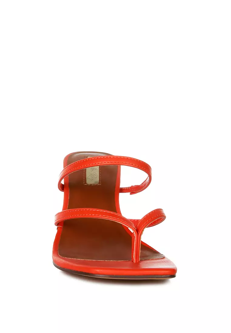 London Rag Orange High Heeled Casual Sandals