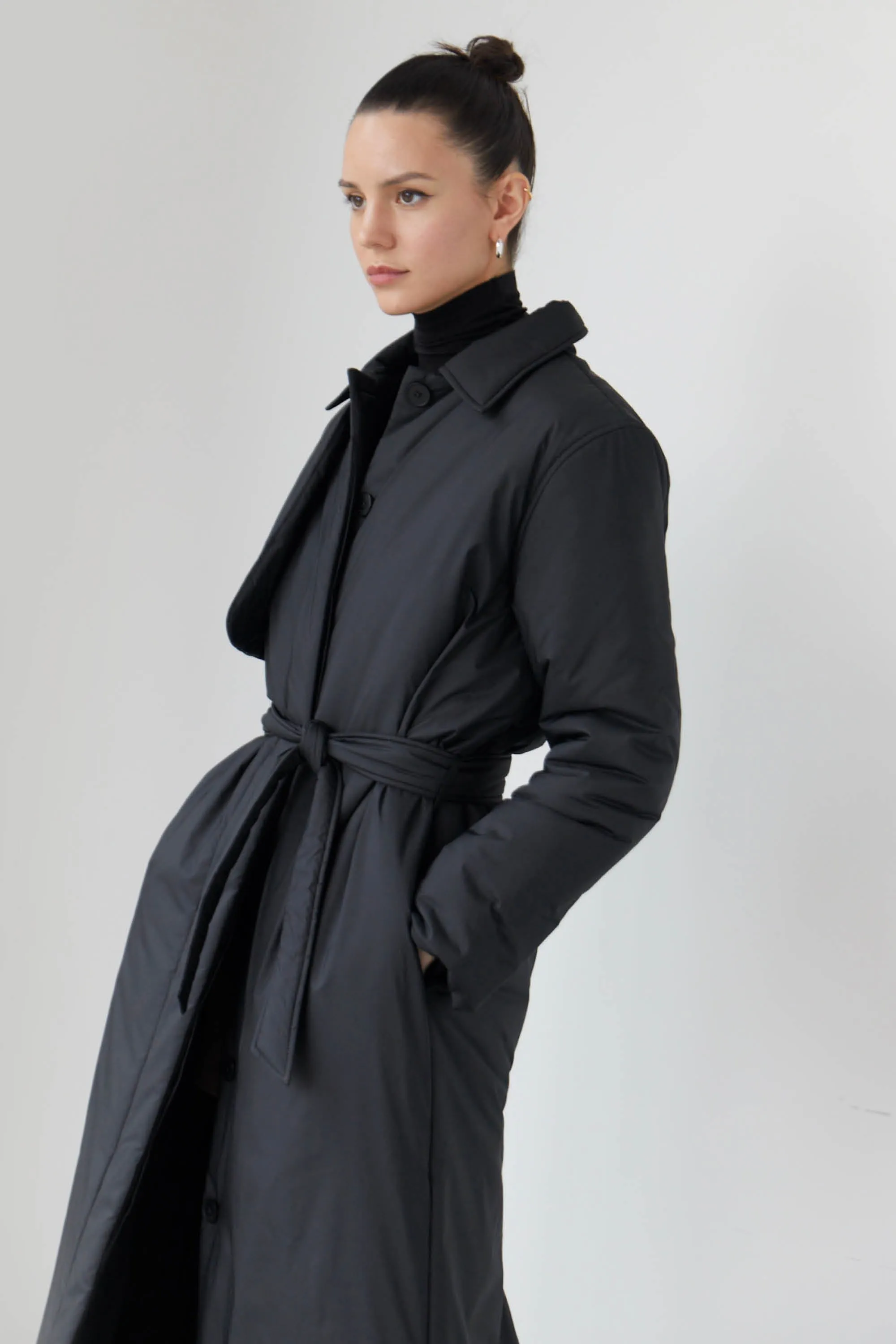 LONG BELTED PUFFER COAT