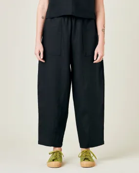 Longer Length Huxley Black Linen Trousers