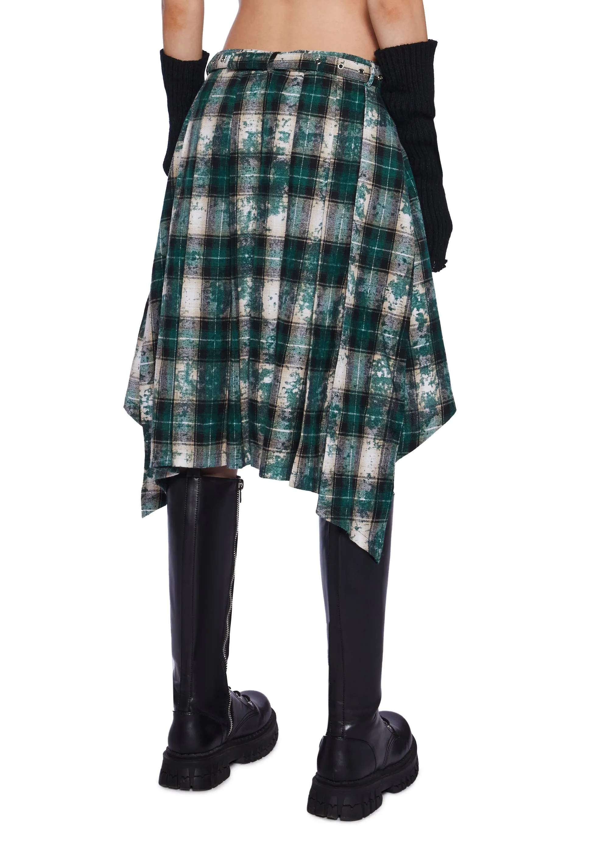 Lore Pleated Tartan Skirt-
