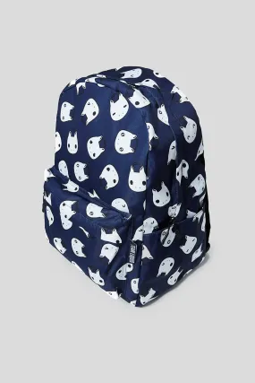 LOTS OF BLUE PATTERN BACKPACK