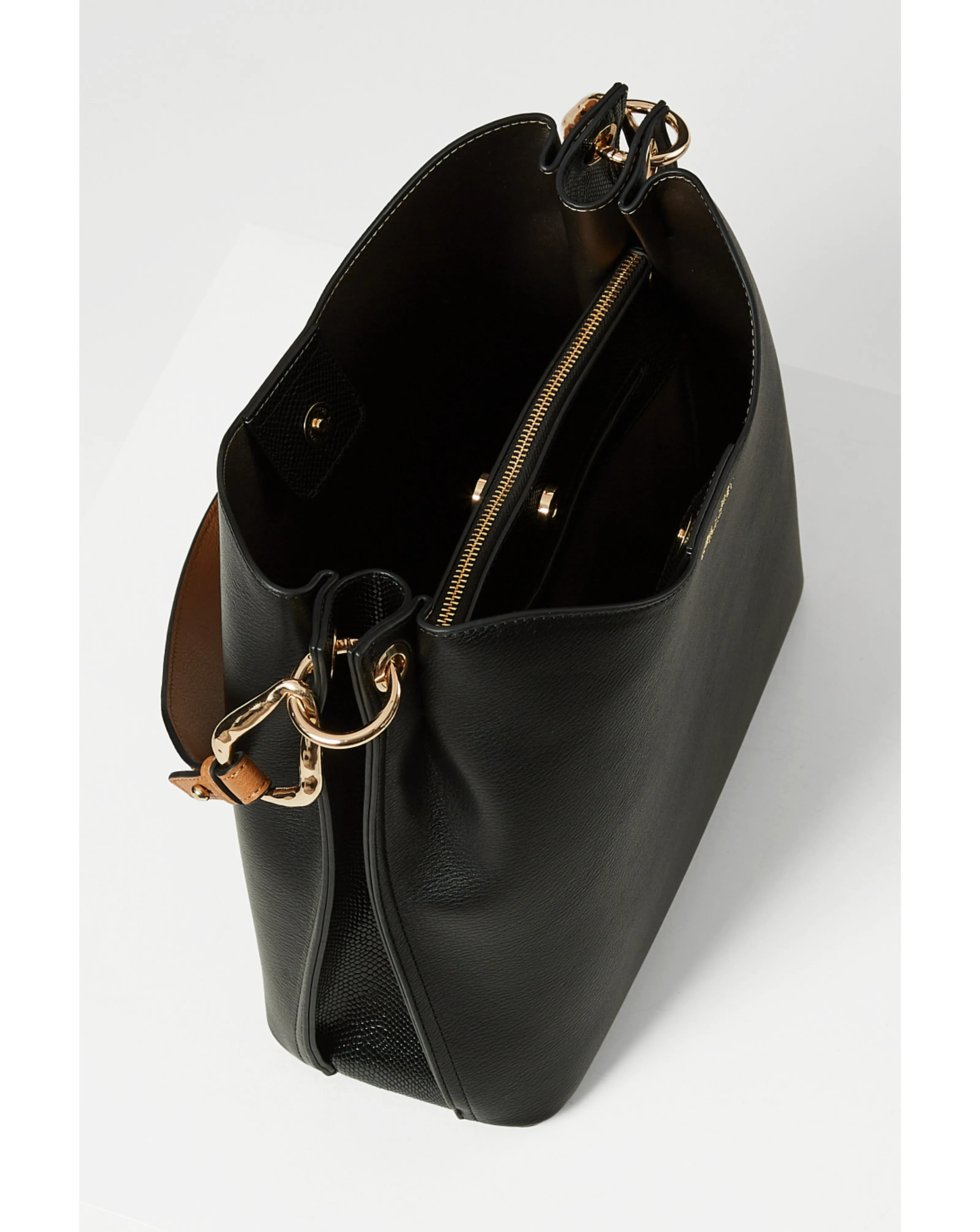 Luella Grey Phoebe Black/Tan Hobo Tote | Simply Be