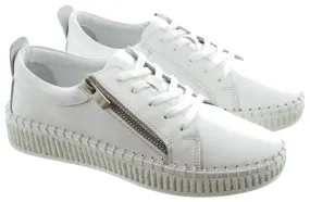 LUNAR Ladies Aria Zip Trainers In White