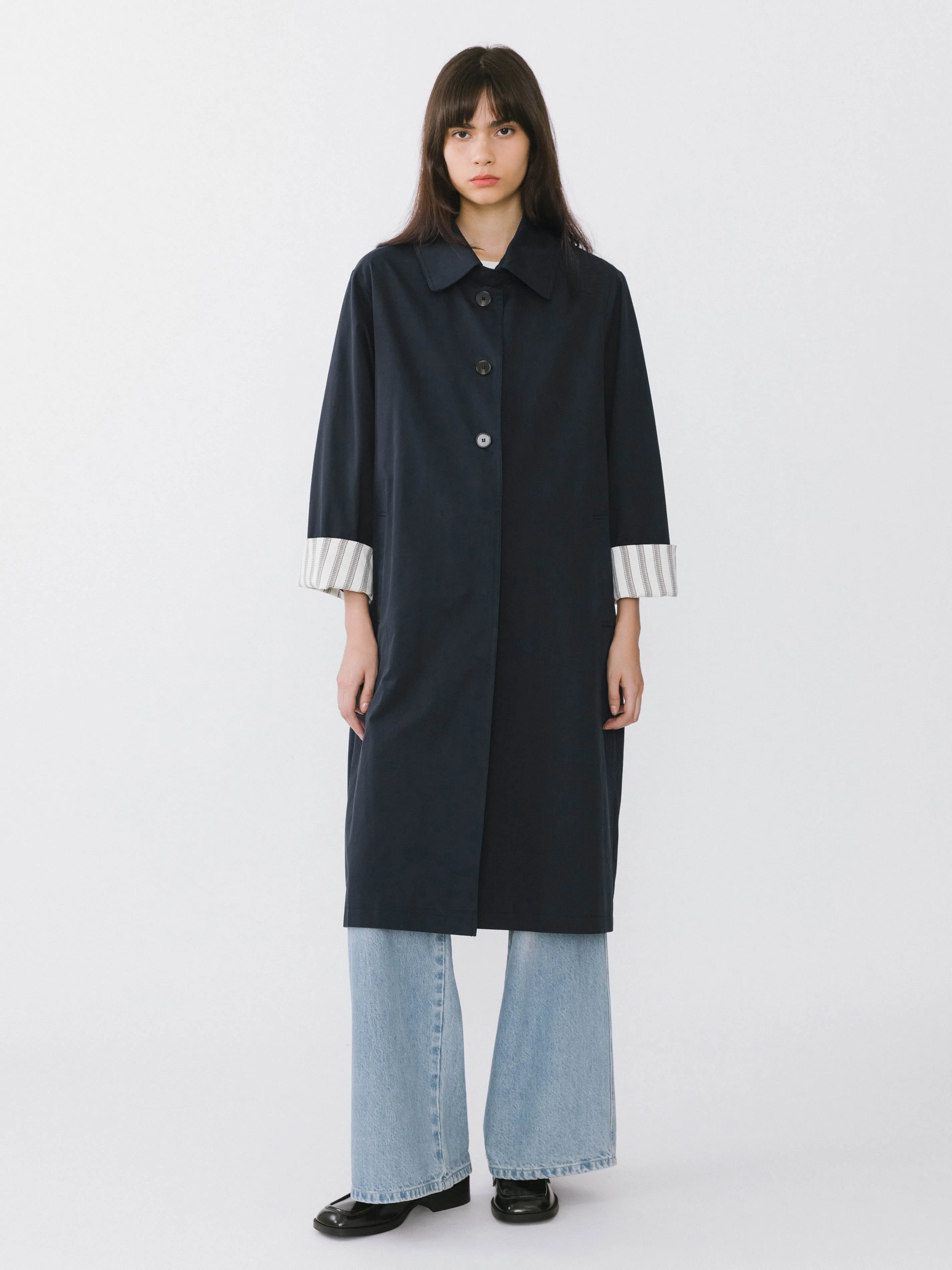 Macintosh Trench Coat with Striped Lining