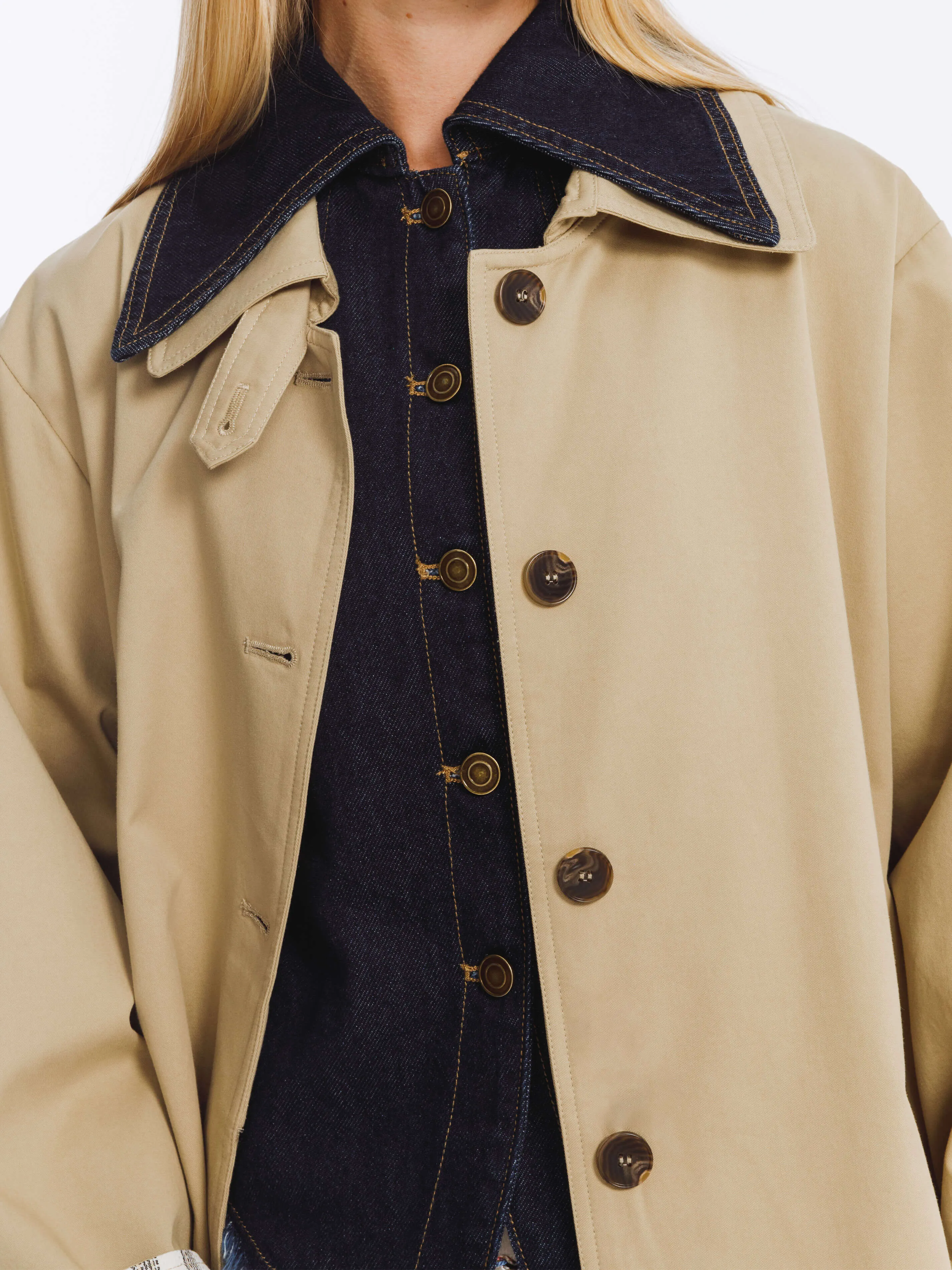 Macintosh Trench Coat with Striped Lining