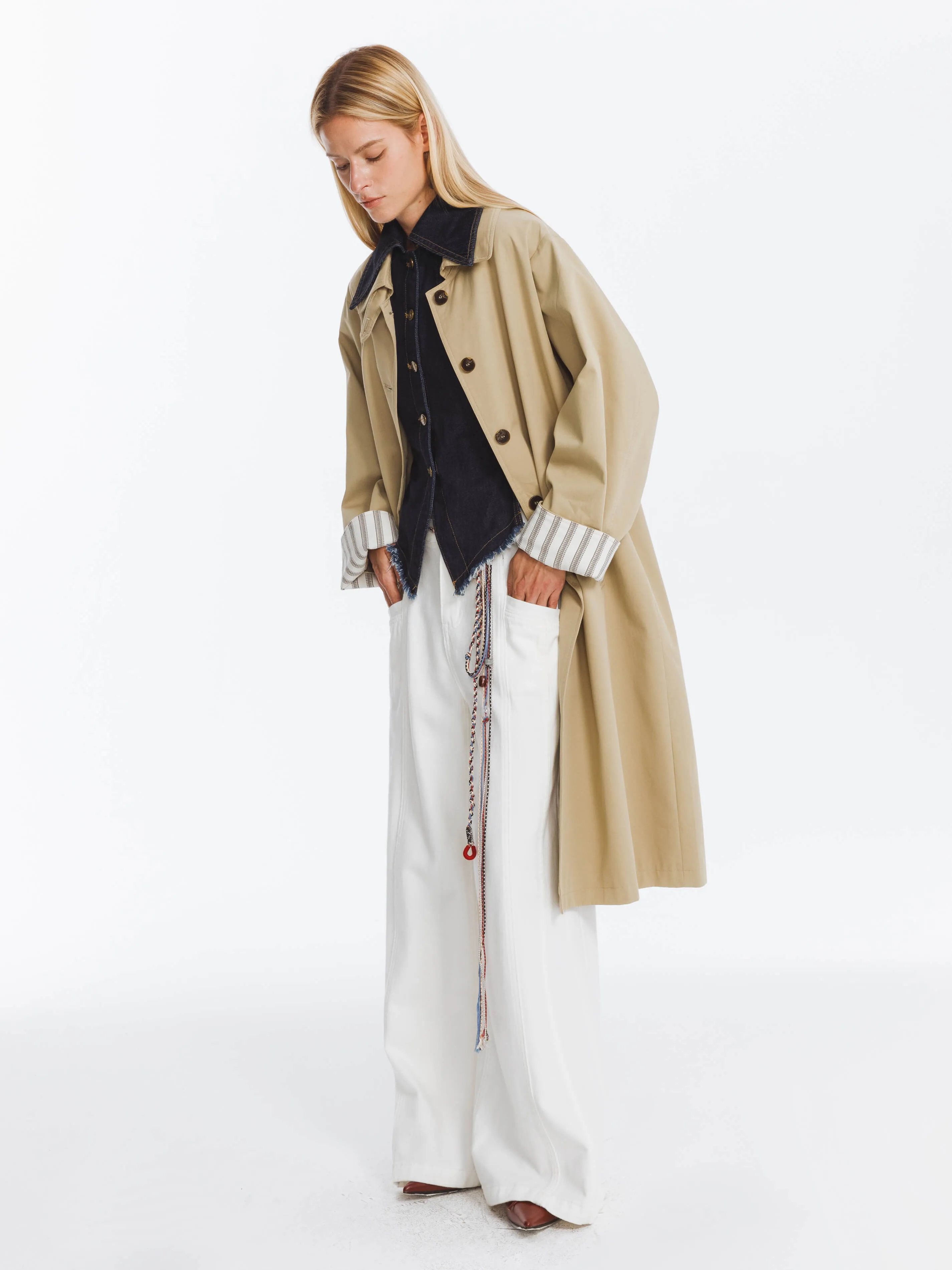 Macintosh Trench Coat with Striped Lining