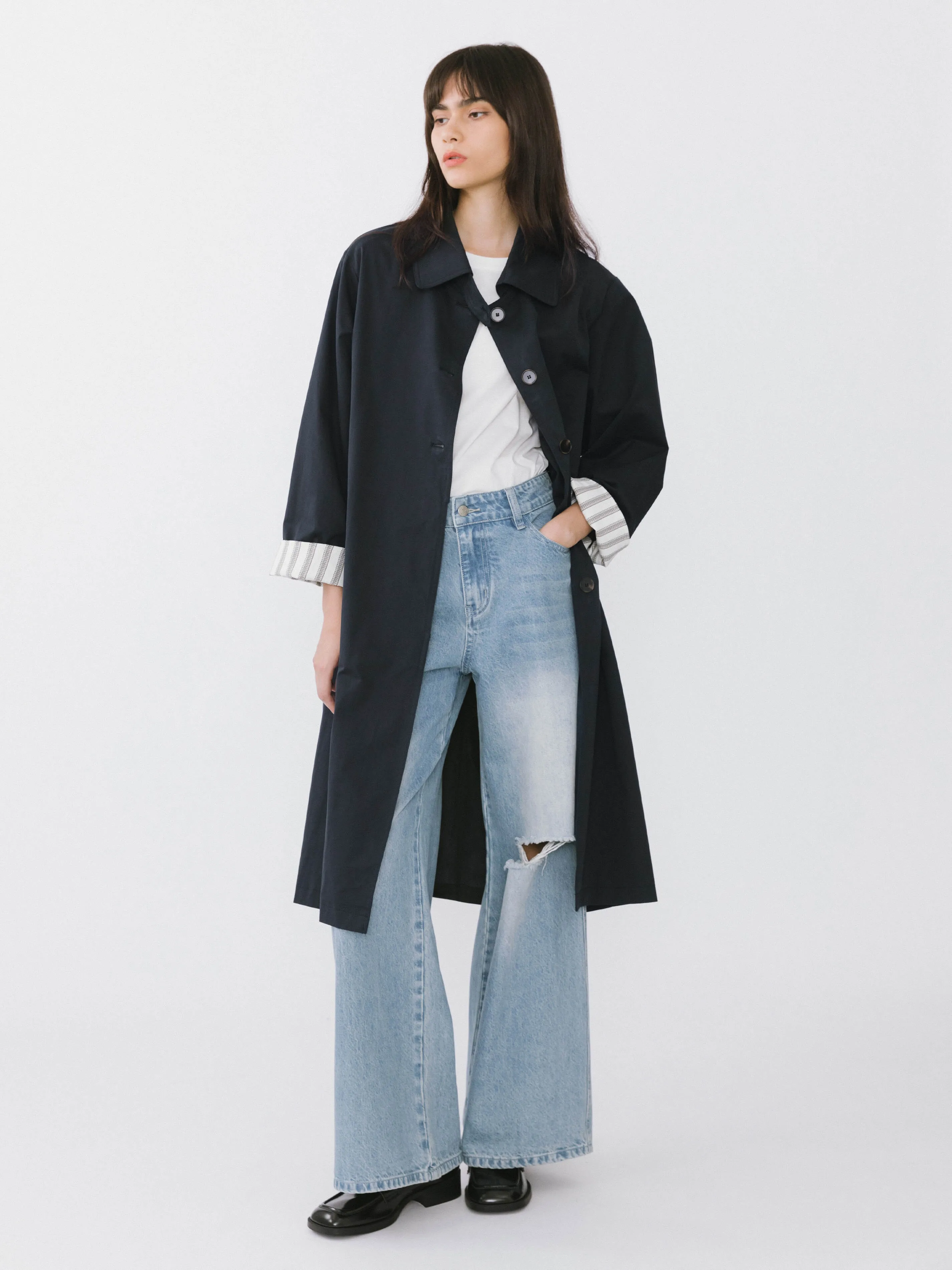 Macintosh Trench Coat with Striped Lining