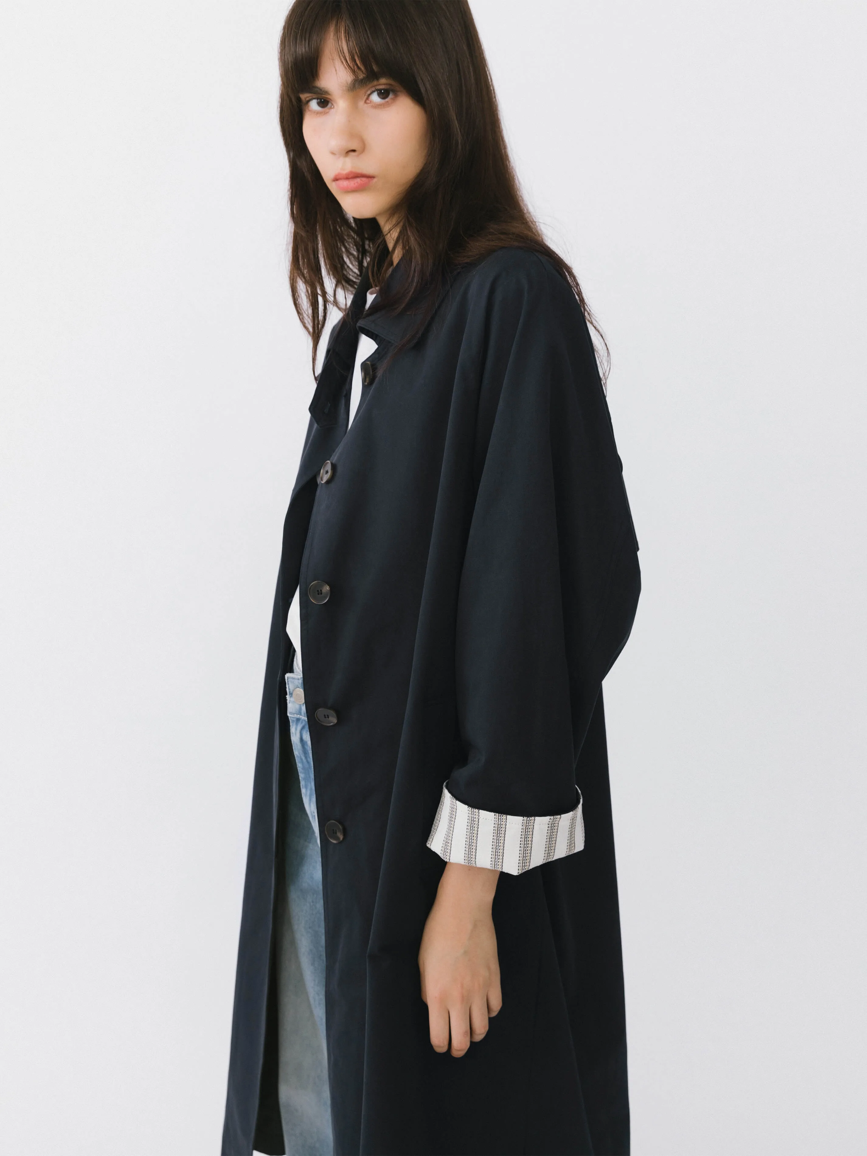 Macintosh Trench Coat with Striped Lining