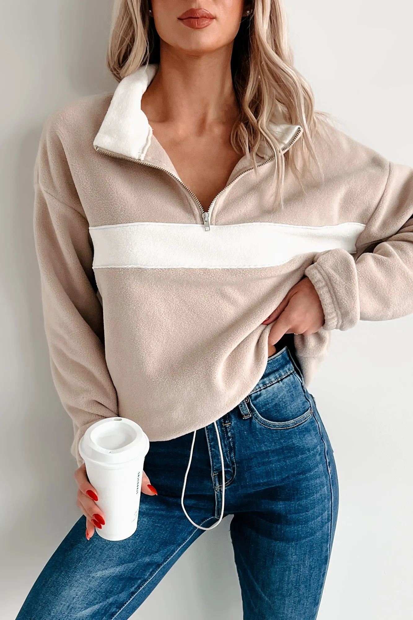 Magic In The Mundane Fleece Pullover (Taupe)