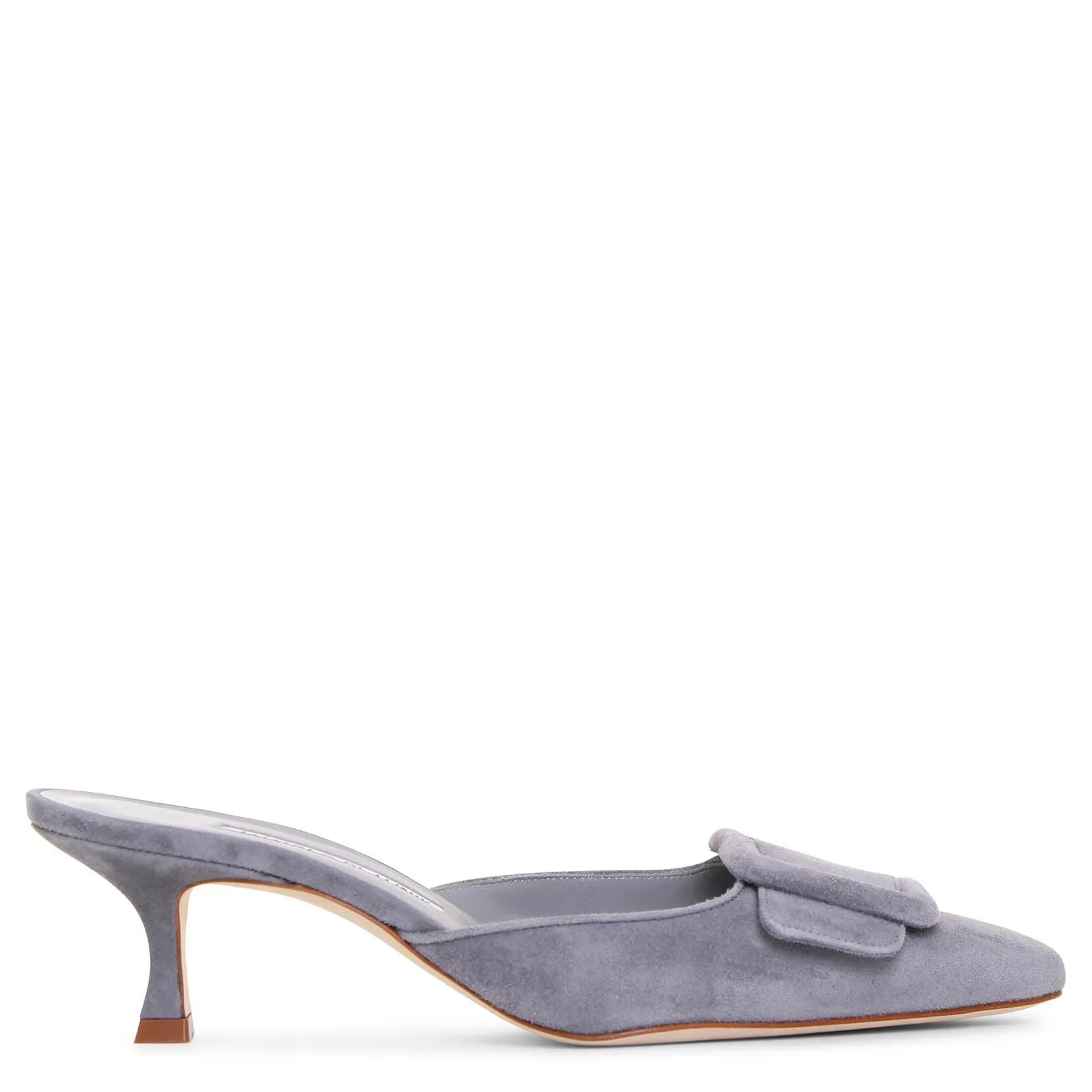 Manolo Blahnik Maysale grey suede mules