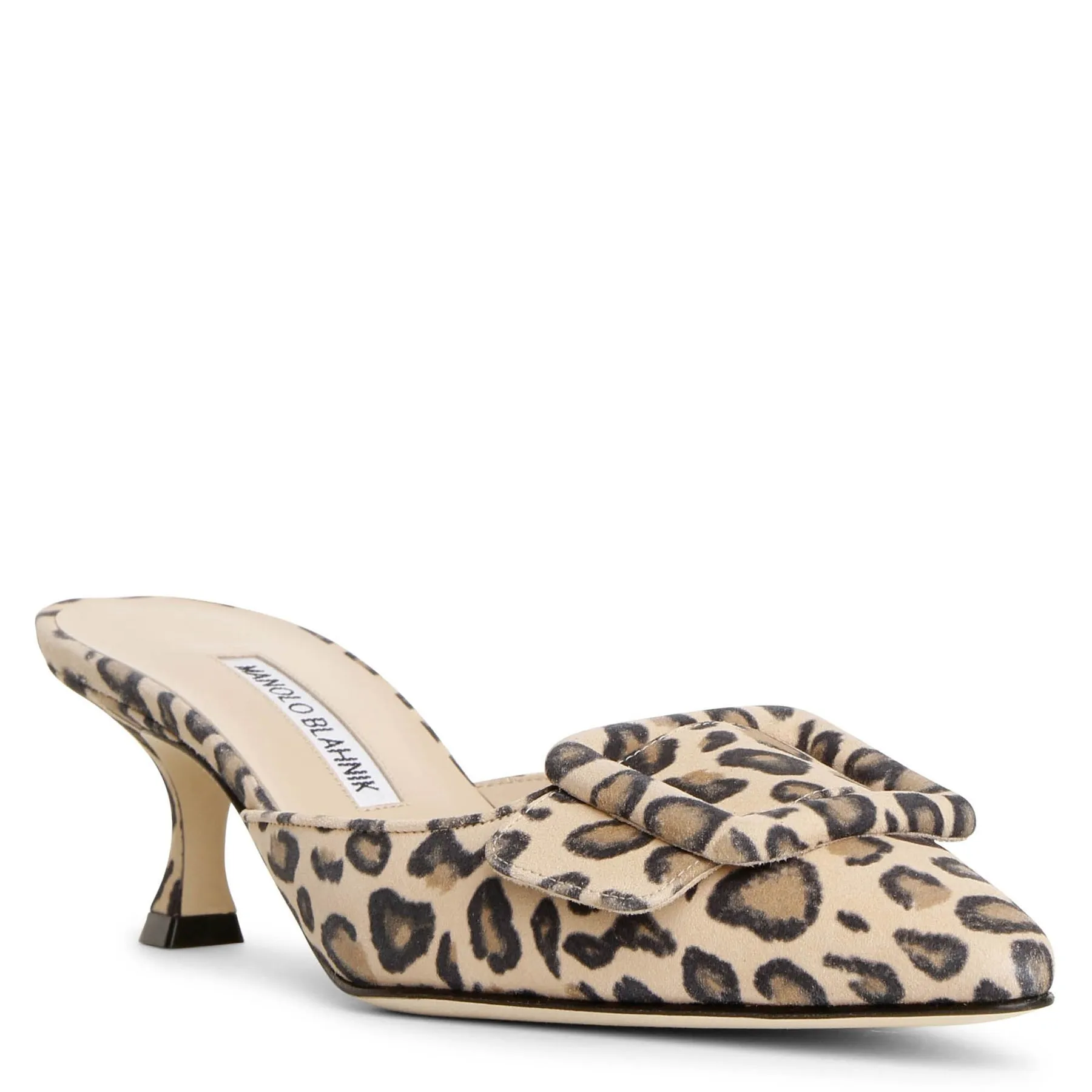 Manolo Blahnik Maysale leopard suede mules