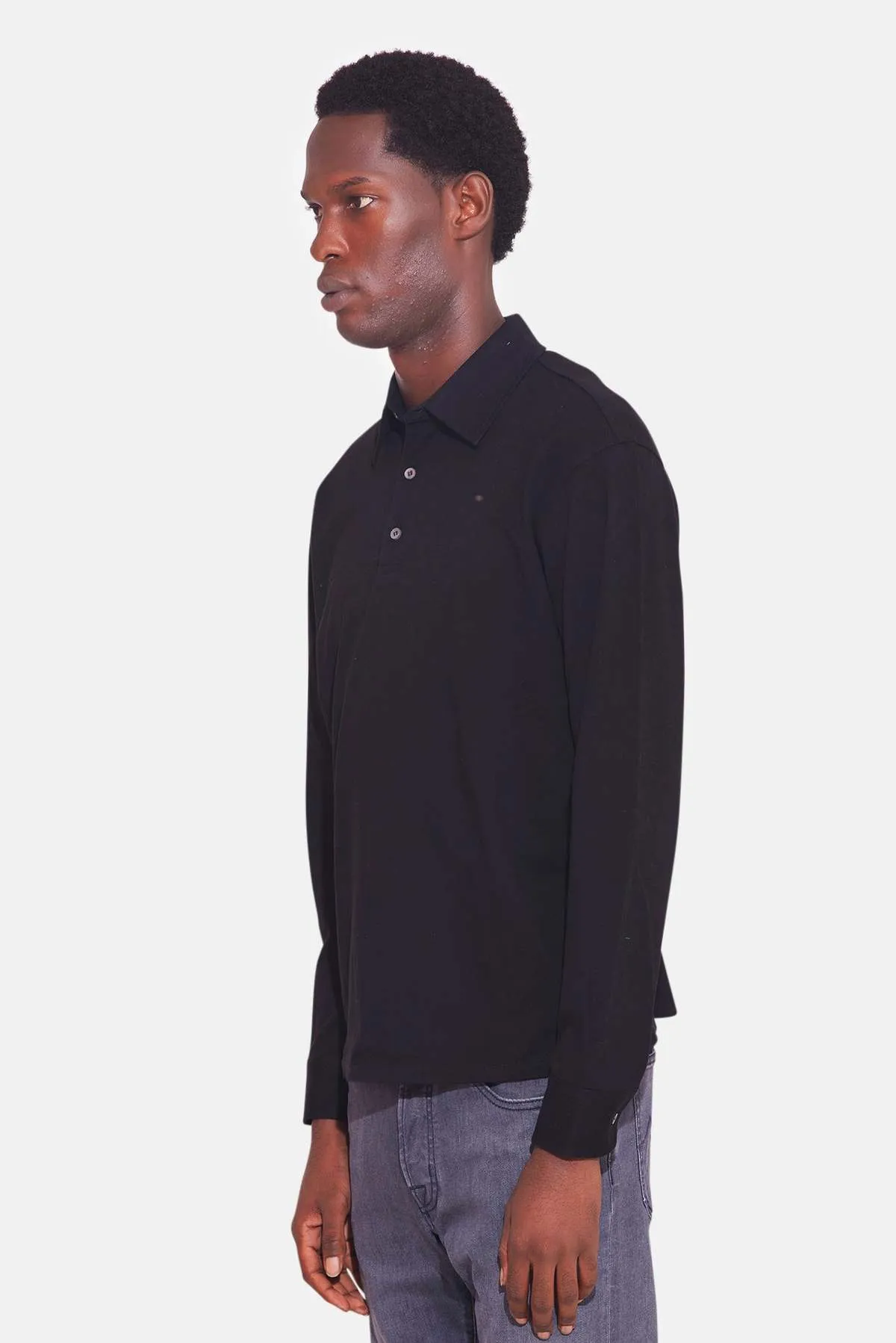 Marco LS Pique Polo - Black