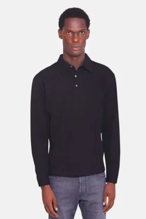 Marco LS Pique Polo - Black