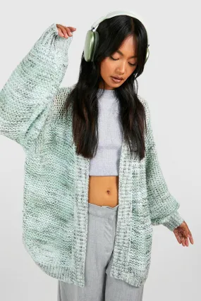 Marl Knit Edge To Edge Midi Cardigan