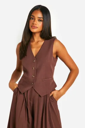 Marl Mock Horn Fitted Vest