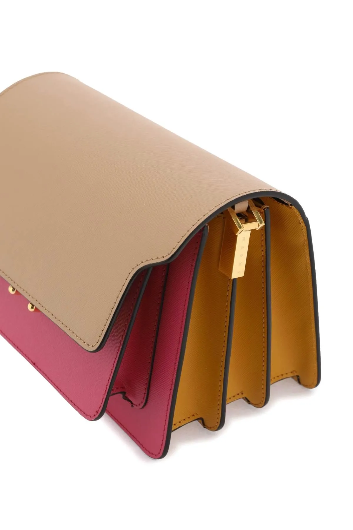Marni    Marni Tricolor Leather Medium Trunk Bag