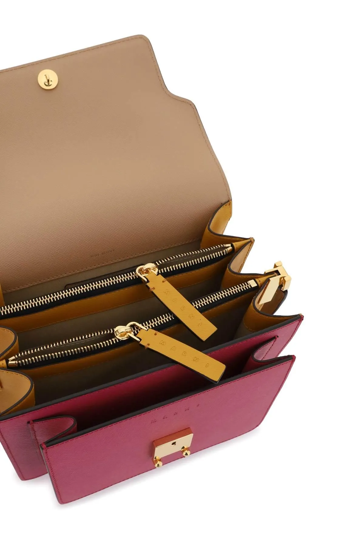 Marni    Marni Tricolor Leather Medium Trunk Bag