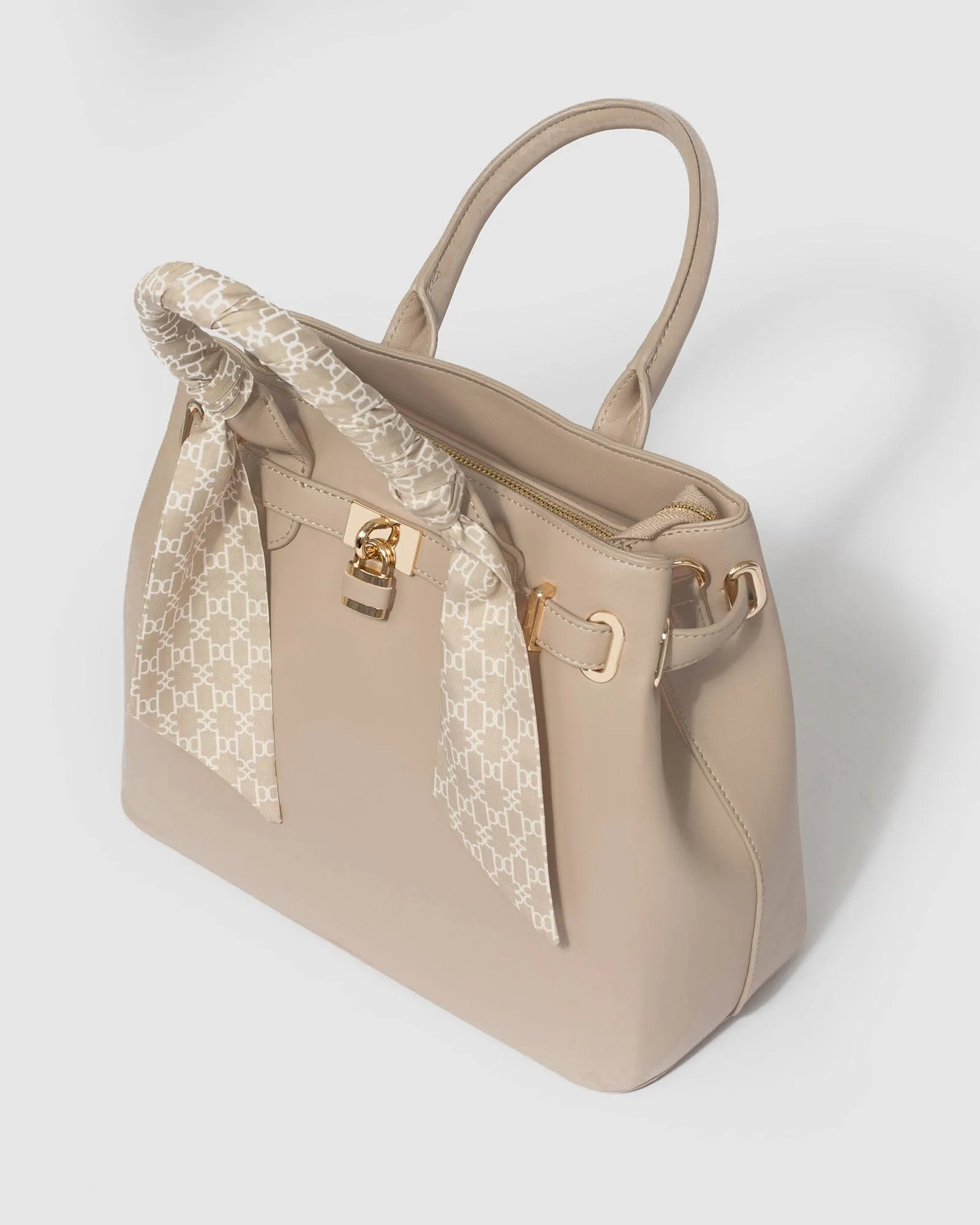 Mary Beth Taupe Lock Tote