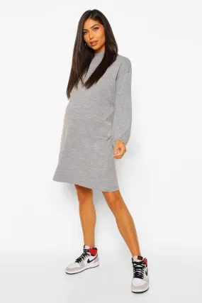Maternity Balloon Sleeve Knitted Dress