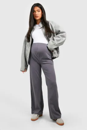 Maternity Cotton Jersey Knit Wide Leg Pants